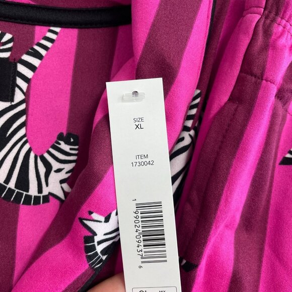 NEW Room Service Women's XL Zebra Print Pink Pajama Set - Picture 10 of 11